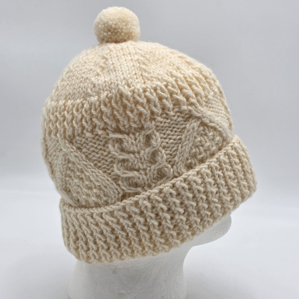 Bonner Of Ireland Pure Women's Cream Cable Knit Beanie Hat One Size